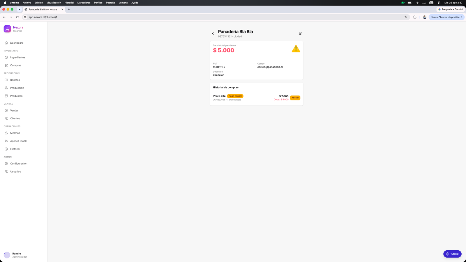 NEXORA - Detalle de Cliente